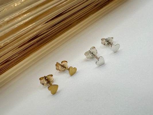 Solid Mini Heart Studs