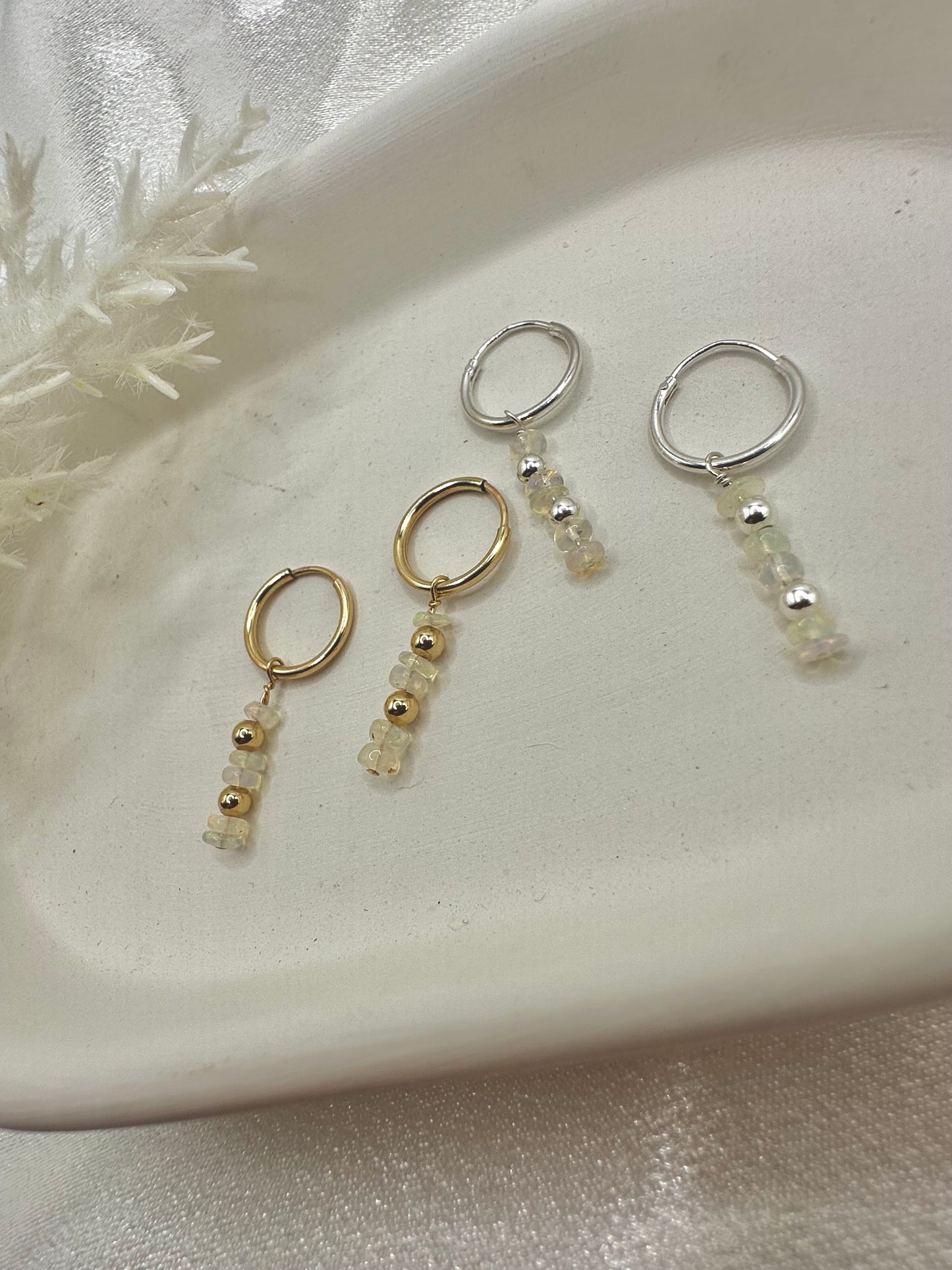 Liana Opal Charm + Hoop Earrings