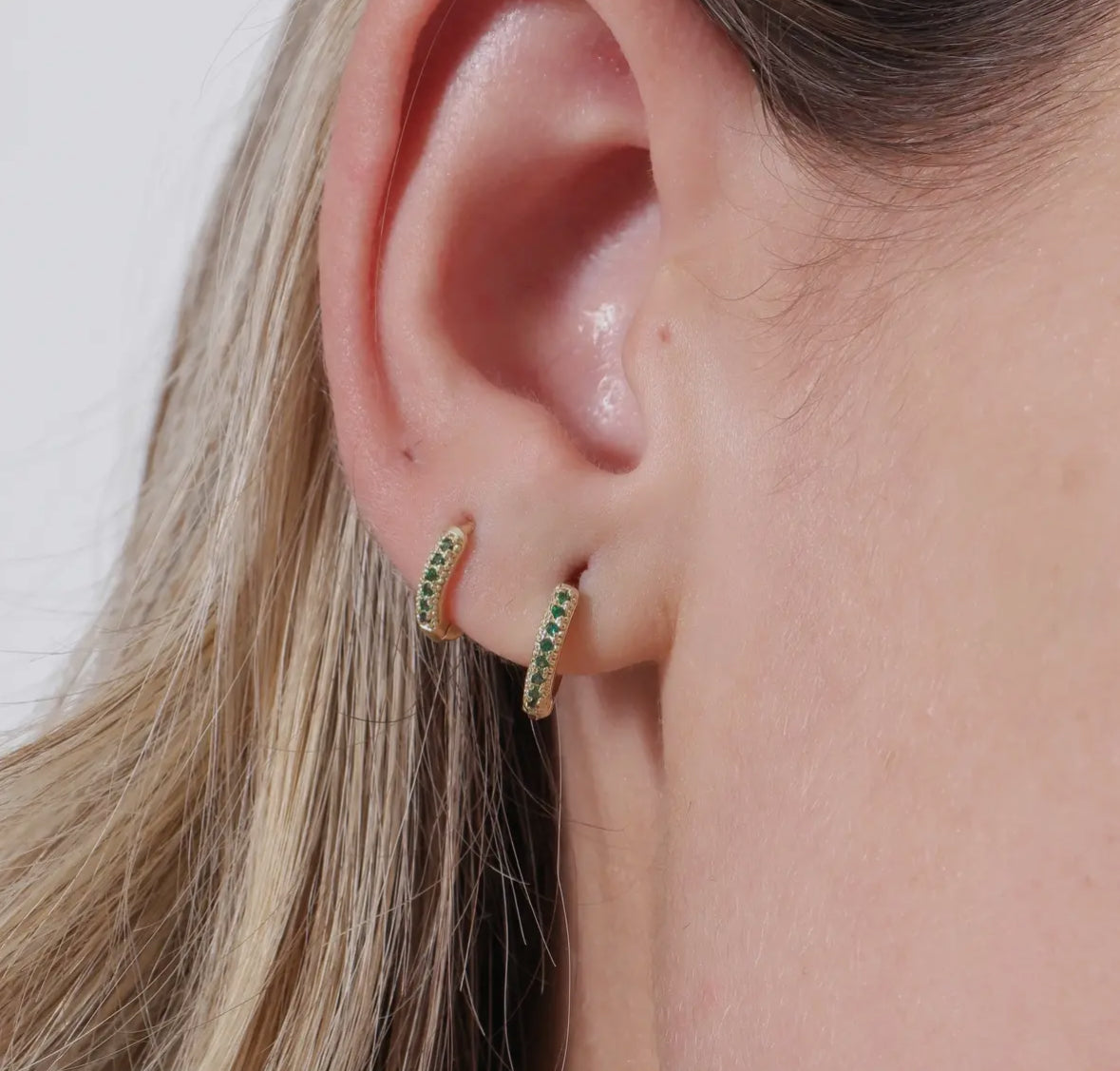 Delaney Emerald Hoops