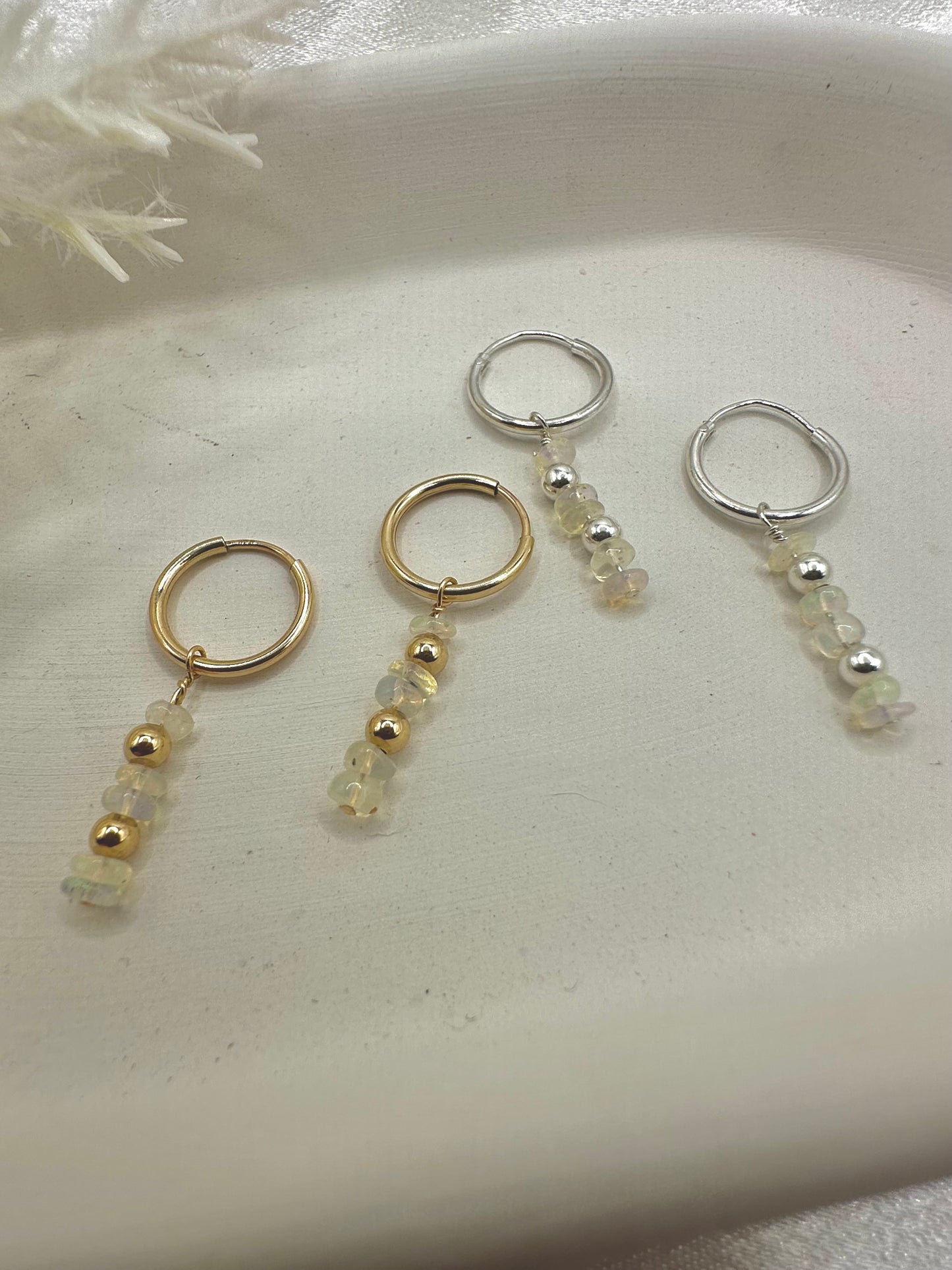 Liana Opal Charm + Hoop Earrings